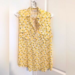 Loft sleeveless lemon print shell